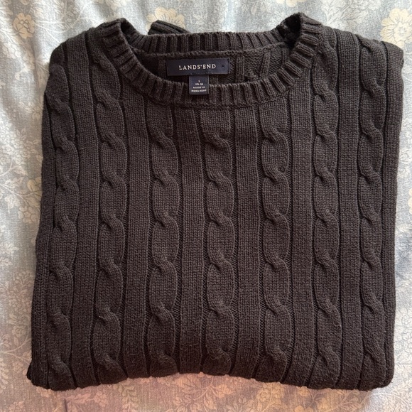 Lands' End Sweaters - Lands End Classic Navy Cable Knit Women’s Sweater